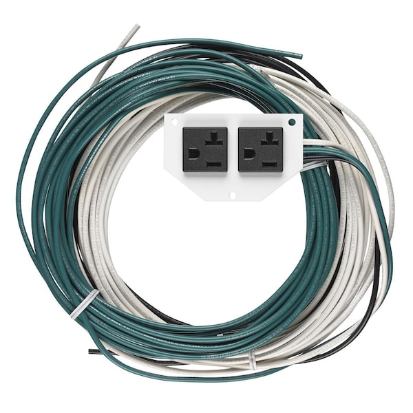 Recessed 10" Series, Sub Plate, 1/2 Perimeter, PreWired Duplex, 25' Leads